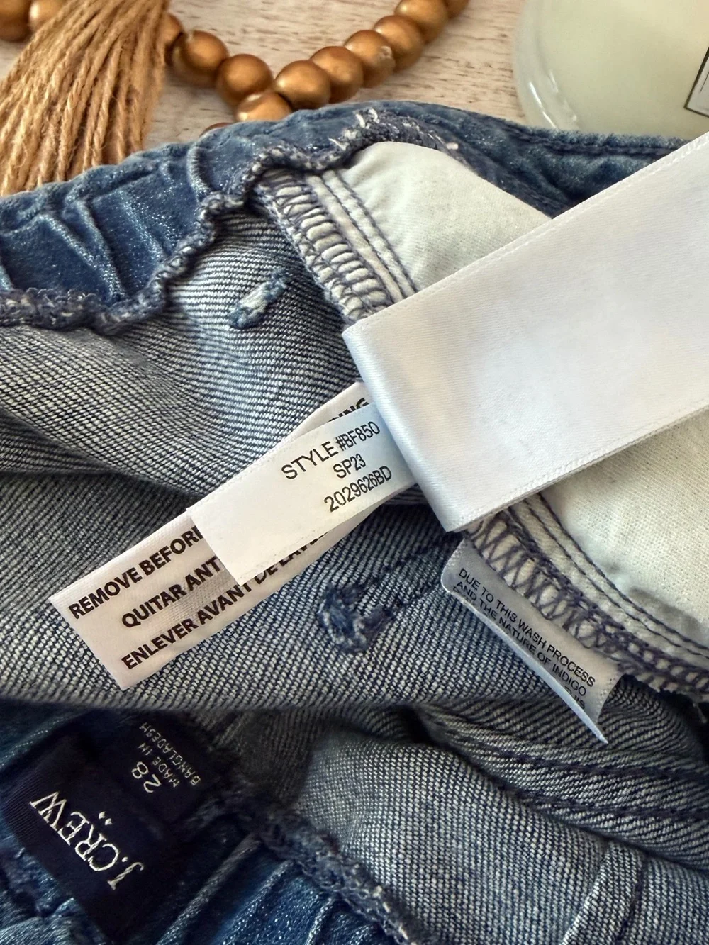 J Crew Re-Imagined Soft Flowy Elastic Waist Blue Jeans Trousers Size 28 Cotton